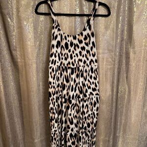 INC International Concepts Stretchy Tiered Leopard Cheetah Print Maxi Dress XS
